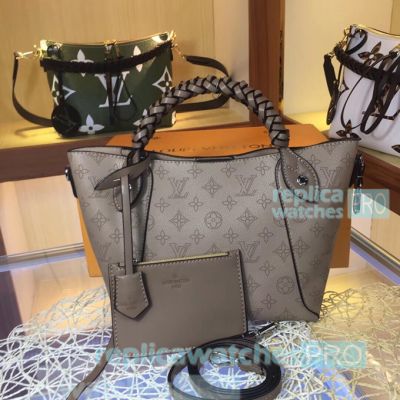 Grade Replica L---V Hina Ginger Genuine Leather Women's Bucket  Handbag